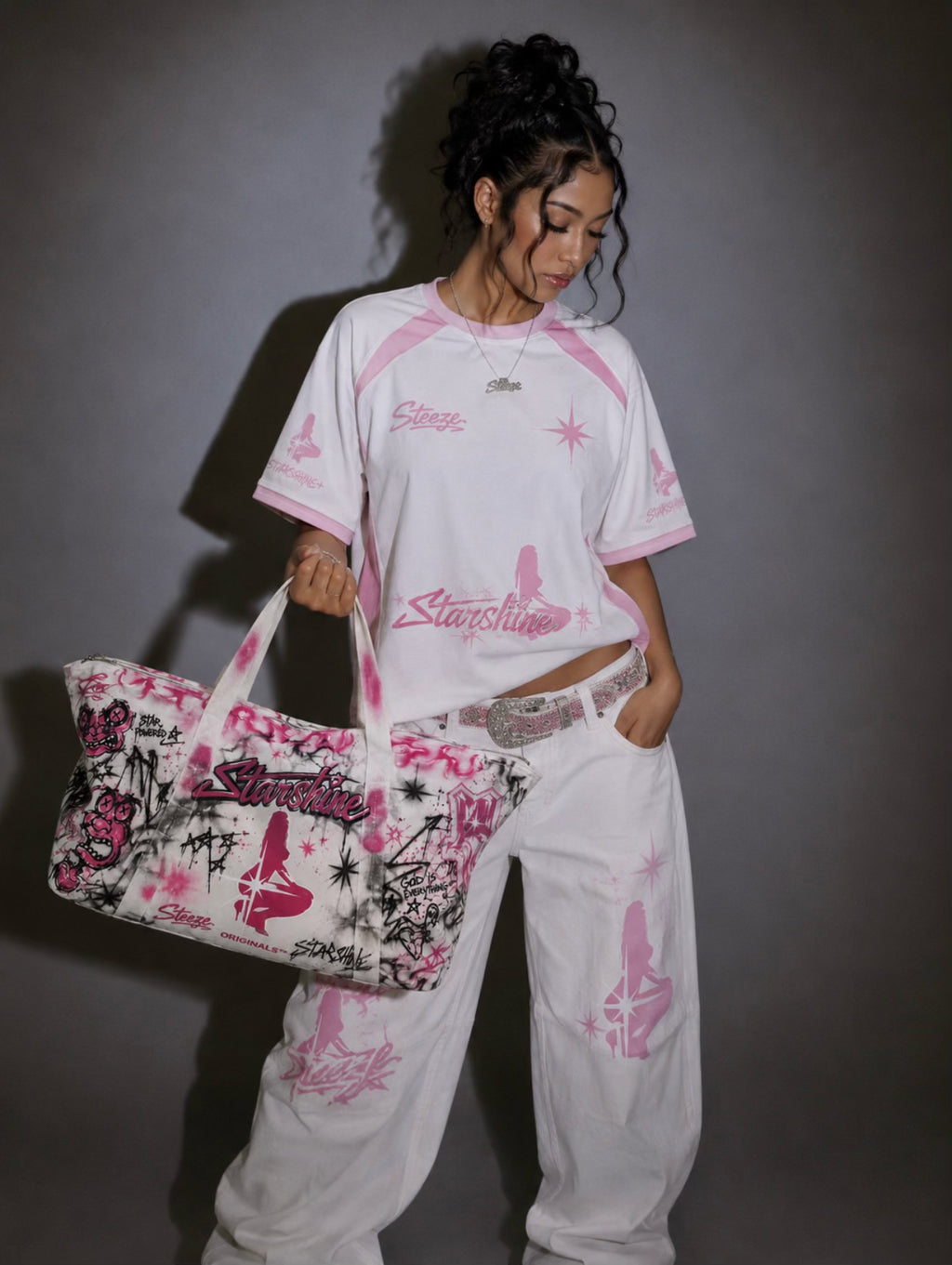 Starshine Steeze Graffiti Duffle – Cream/Pink